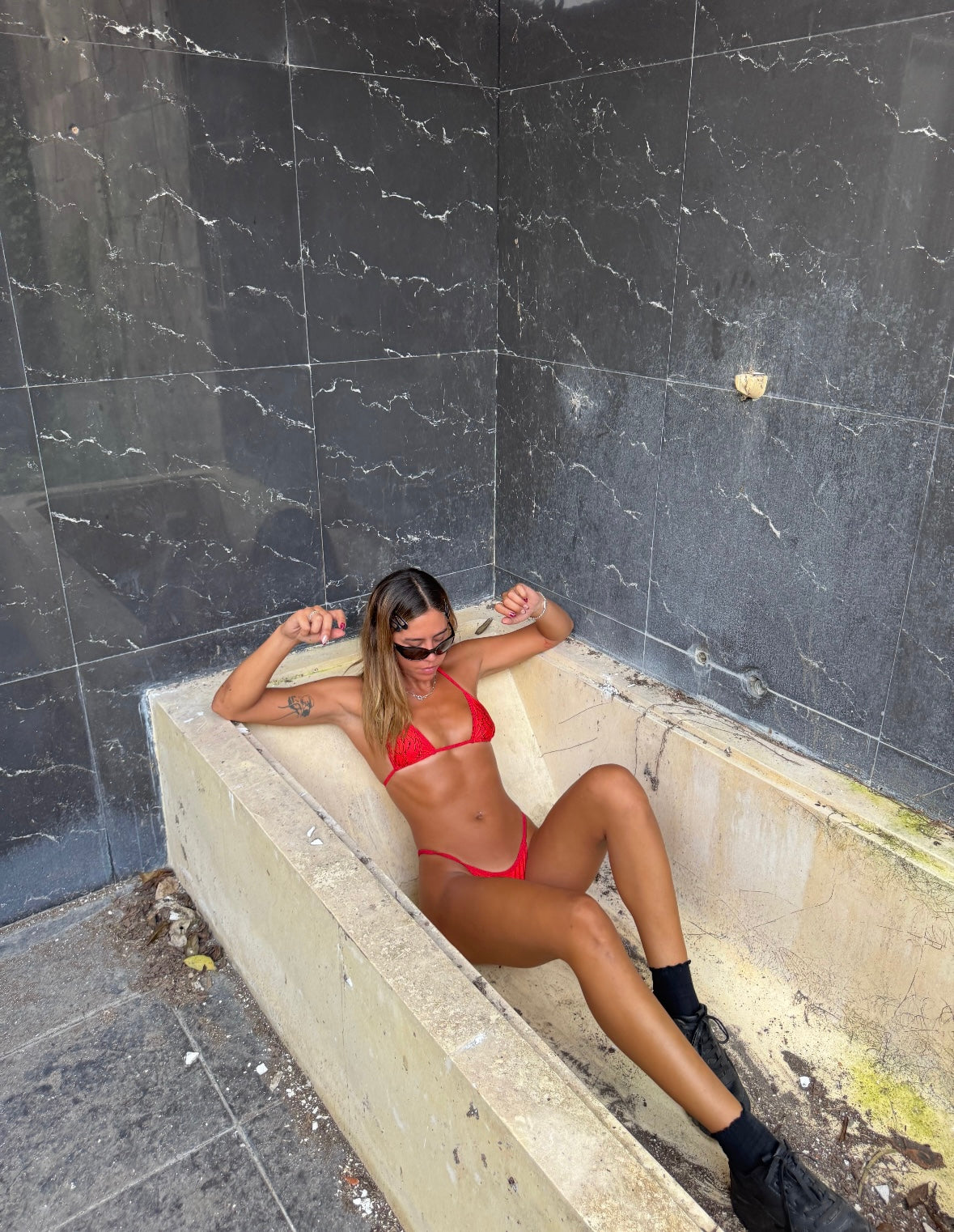 Red GRVLN bikini Bottom