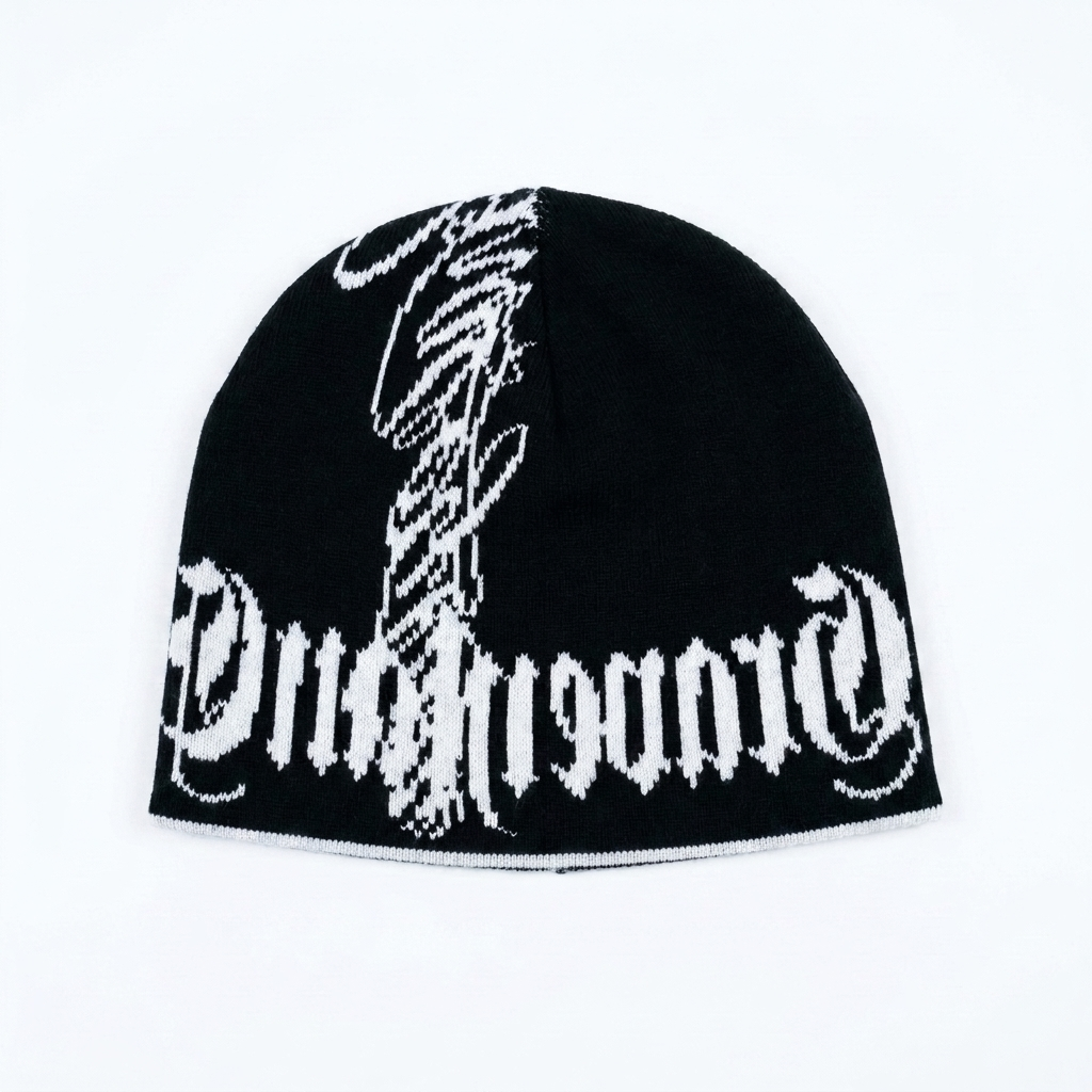 'SCRIPT' BEANIE - [REVERSIBLE]